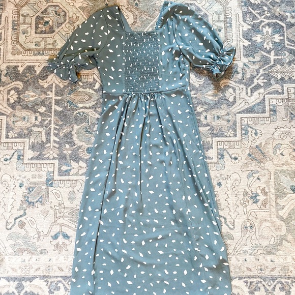 Abercrombie Green Pattern Midi Dress XXSP - Picture 5 of 6